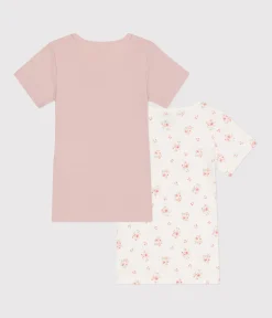 Petit Bateau Unterhemden, Tanktops|T-Shirts, Tops, Oberteile*2er-Set kurzärmelige Kinder-T-Shirts aus Baumwolle mit Blumenmotiv variante 1