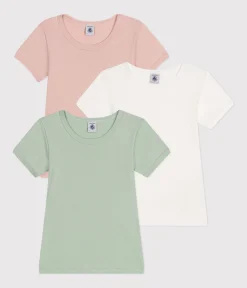Petit Bateau Unterhemden, Tanktops|T-Shirts, Tops, Oberteile*3er-Set kurzärmelige Kinder-T-Shirts aus einfarbiger Baumwolle variante 1