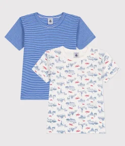 Petit Bateau Unterhemden, Tanktops|T-Shirts, Poloshirts, Hemden*2er-Set kurzärmelige Kinder-T-Shirts aus Baumwolle mit Paris-Motiv variante 1