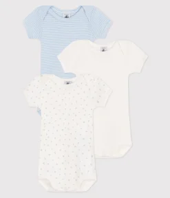 Petit Bateau Bodys*3er-Set kurzärmelige Strampler aus bedruckter Baumwolle variante 1
