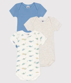 Petit Bateau Bodys*3er-Set kurzärmelige Strampler aus bedruckter Baumwolle variante 1