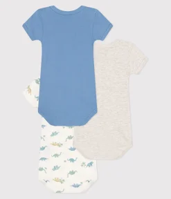 Petit Bateau Bodys*3er-Set kurzärmelige Strampler aus bedruckter Baumwolle variante 1
