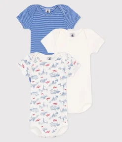 Petit Bateau Bodys*3er-Set kurzärmelige Strampler aus Baumwolle mit Paris-Motiv variante 1