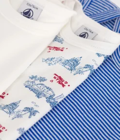 Petit Bateau Bodys*3er-Set kurzärmelige Strampler aus Baumwolle mit Paris-Motiv variante 1