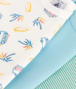 Petit Bateau Bodys*3er-Set kurzärmelige Strampler aus Baumwolle mit Minibus-Motiv variante 1