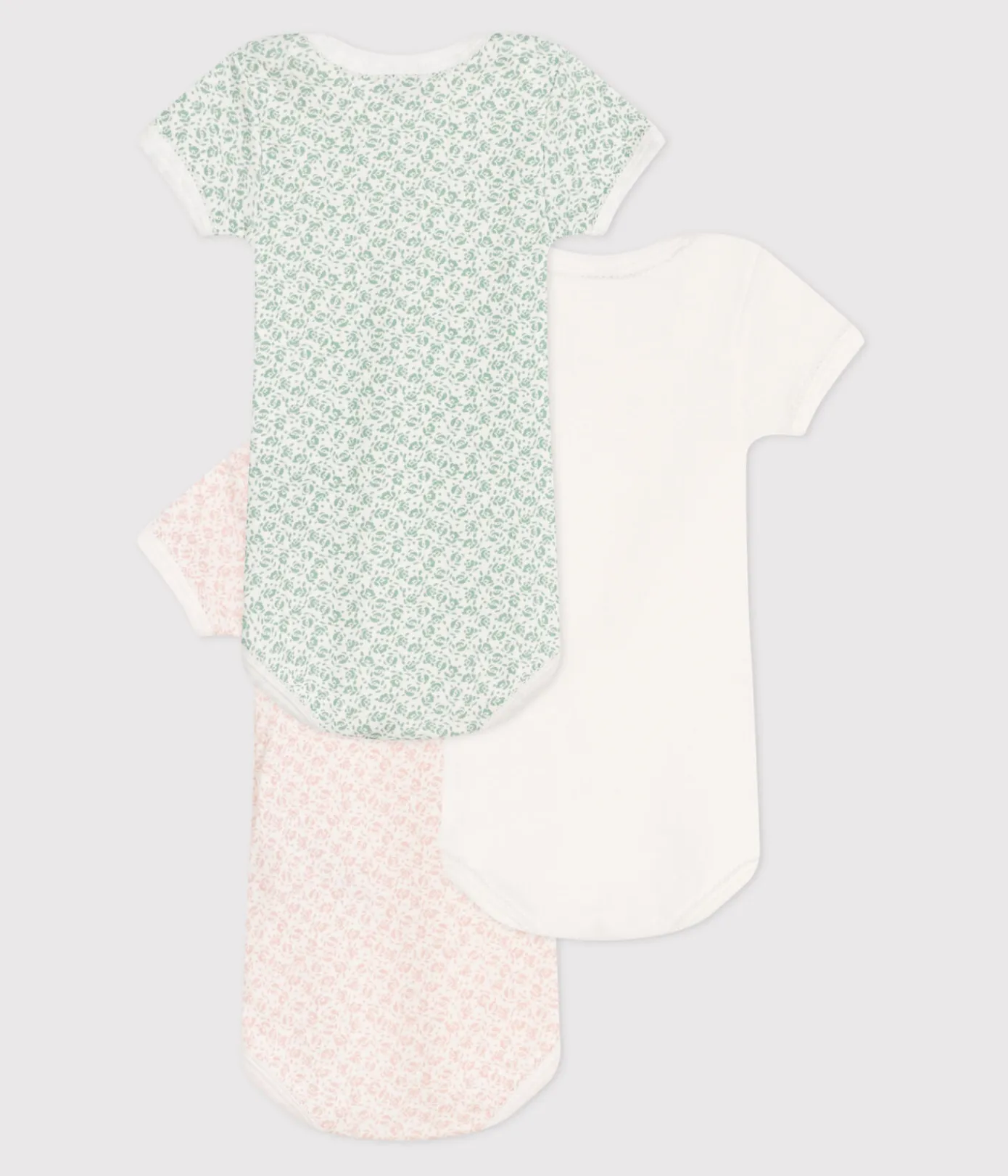 Petit Bateau Bodys*3er-Set kurzärmelige Strampler aus Baumwolle mit Blumenmuster variante 1
