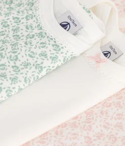 Petit Bateau Bodys*3er-Set kurzärmelige Strampler aus Baumwolle mit Blumenmuster variante 1
