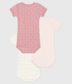 Petit Bateau Bodys*3er-Set kurzärmelige Strampler aus Baumwolle mit kleinen Herzen variante 1