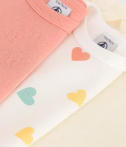 Petit Bateau Bodys*3er-Set kurzärmelige Strampler aus Baumwolle mit Herzmotiv variante 1