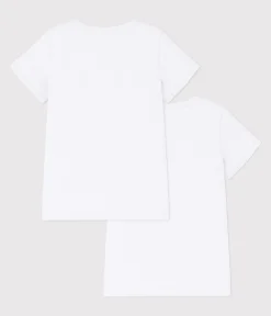 Petit Bateau Unterhemden, Tanktops|T-Shirts, Tops, Oberteile*2er-Set Kurzärmelige weiße T-Shirts für Mädchen variante 1