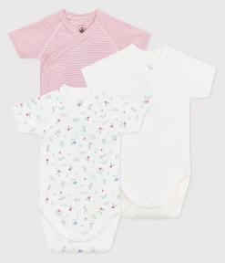 Petit Bateau Bodys|Newborn*3er-Set kurzärmelige Wickelbodys aus bedruckter Baumwolle variante 2