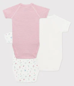 Petit Bateau Bodys|Newborn*3er-Set kurzärmelige Wickelbodys aus bedruckter Baumwolle variante 2