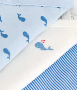 Petit Bateau Bodys|Newborn*3er-Set kurzärmelige Wickelbodys aus bedruckter Baumwolle variante 1