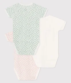 Petit Bateau Bodys|Newborn*3er-Set kurzärmelige Wickelbodys aus bedruckter Baumwolle variante 2