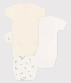 Petit Bateau Bodys|Newborn*3er-Set kurzärmelige Wickelbodys aus bedruckter Baumwolle variante 1