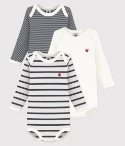 Petit Bateau Bodys*3er-Set langärmelige Baby-Bodys variante 1