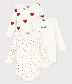 Petit Bateau Bodys*3er-Set langärmelige Baby-Bodys aus Baumwolle mit Herzmotiv variante 1