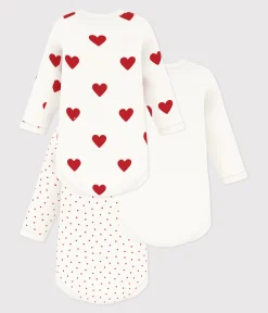 Petit Bateau Bodys*3er-Set langärmelige Baby-Bodys aus Baumwolle mit Herzmotiv variante 1