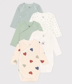 Petit Bateau Bodys|Newborn*5er-Set langärmelige Baby-Bodys aus Baumwolle variante 1