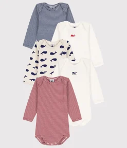 Petit Bateau Bodys*5er-Set langärmelige Baby-Bodys aus Baumwolle mit Walmotiv variante 1