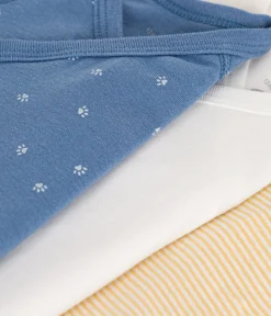Petit Bateau Bodys|Newborn*3er-Set langärmelige Baby-Bodys in Wickeloptik aus Baumwolle variante 1