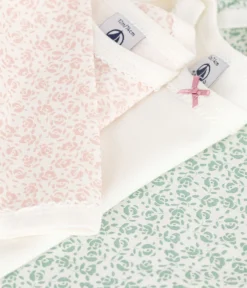 Petit Bateau Bodys*3er-Set langärmelige Baby-Bodys aus Baumwolle mit Blumenmotiv variante 1
