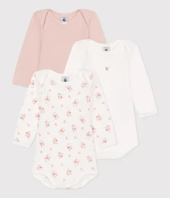 Petit Bateau Bodys*3er-Set langärmelige Bodys aus Baumwolle mit Blumenmotiv für Babys variante 1
