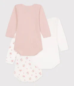 Petit Bateau Bodys*3er-Set langärmelige Bodys aus Baumwolle mit Blumenmotiv für Babys variante 1