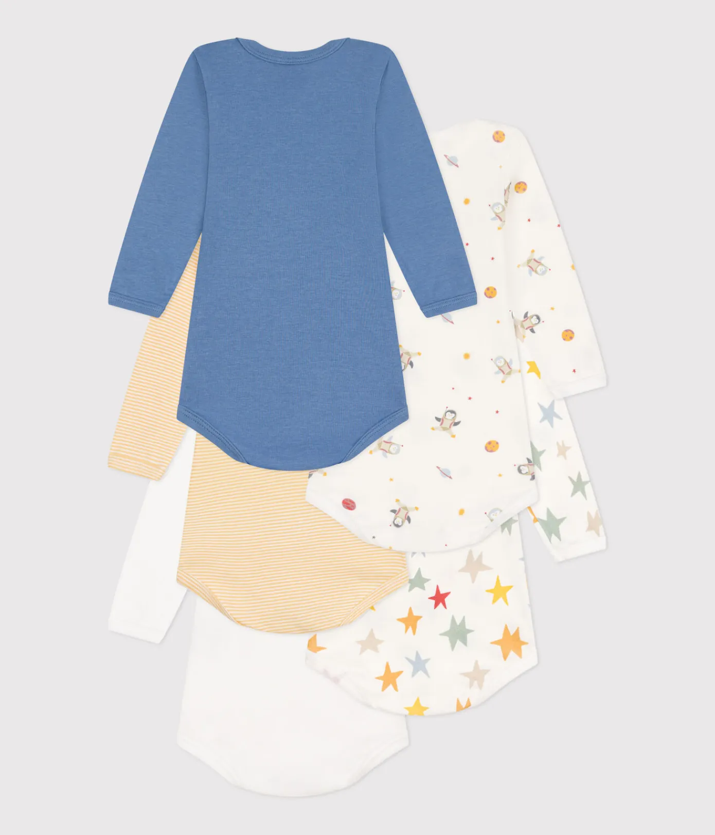 Petit Bateau Bodys*5er-Set langärmelige Bodys aus Baumwolle mit Weltraum-Motiv für Babys variante 1