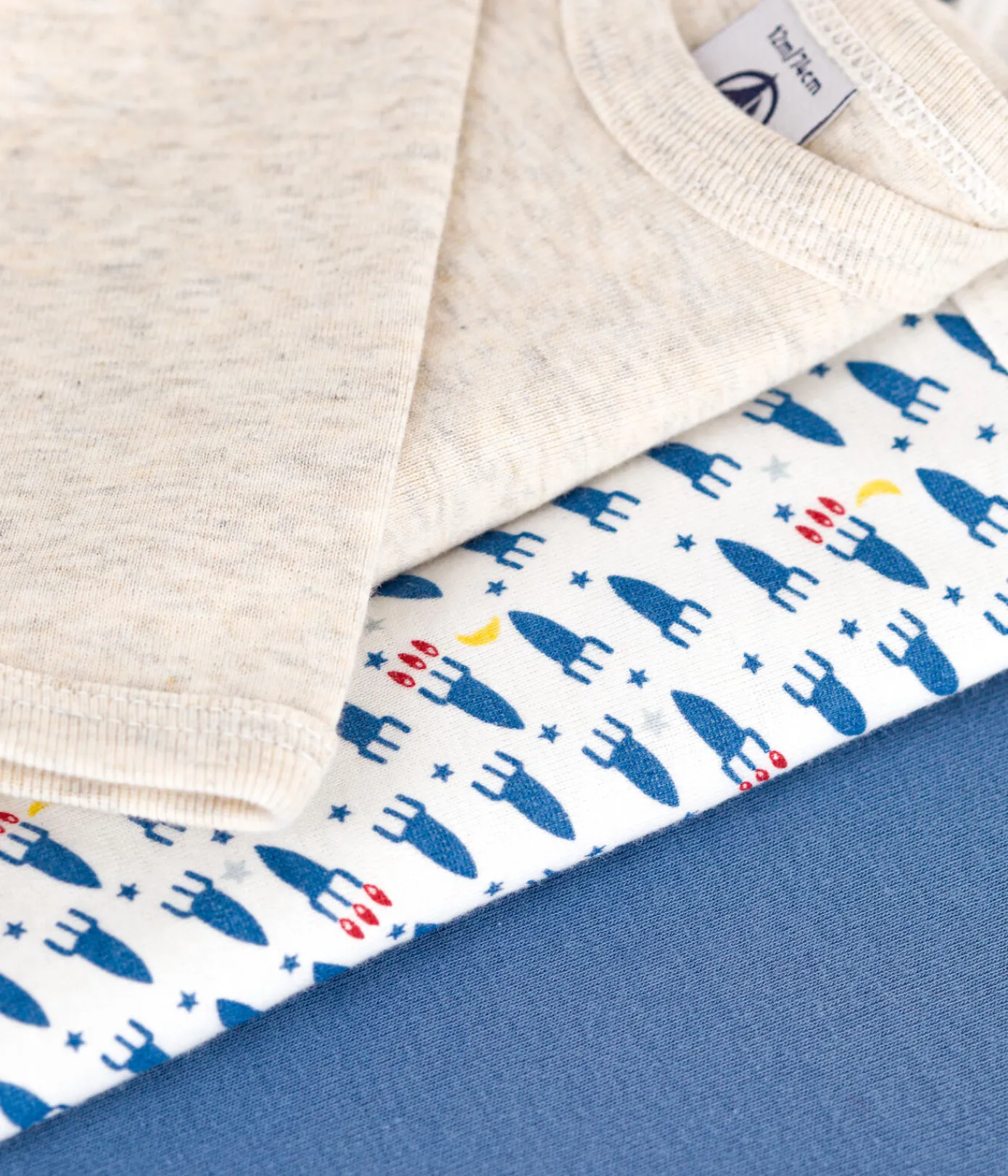 Petit Bateau Bodys*3er-Set langärmelige Bodys aus Baumwolle mit Raketen-Motiv für Babys variante 1