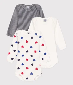 Petit Bateau Bodys*3er-Set langärmelige Bodys aus Baumwolle mit drei Herz-Motiv für Babys variante 1