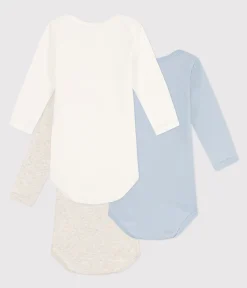 Petit Bateau Bodys*3er-Set langärmelige einfarbige Bodys aus Baumwolle variante 1