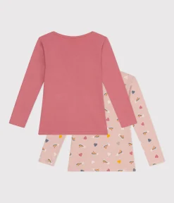 Petit Bateau Unterhemden, Tanktops|T-Shirts, Tops, Oberteile*2er-Set langärmelige Kinder-T-Shirts aus Baumwolle mit Herzmotiv variante 1