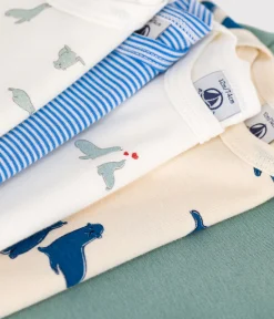 Petit Bateau Bodys*5er-Set langärmelige Strampler aus bedruckter Baumwolle variante 1