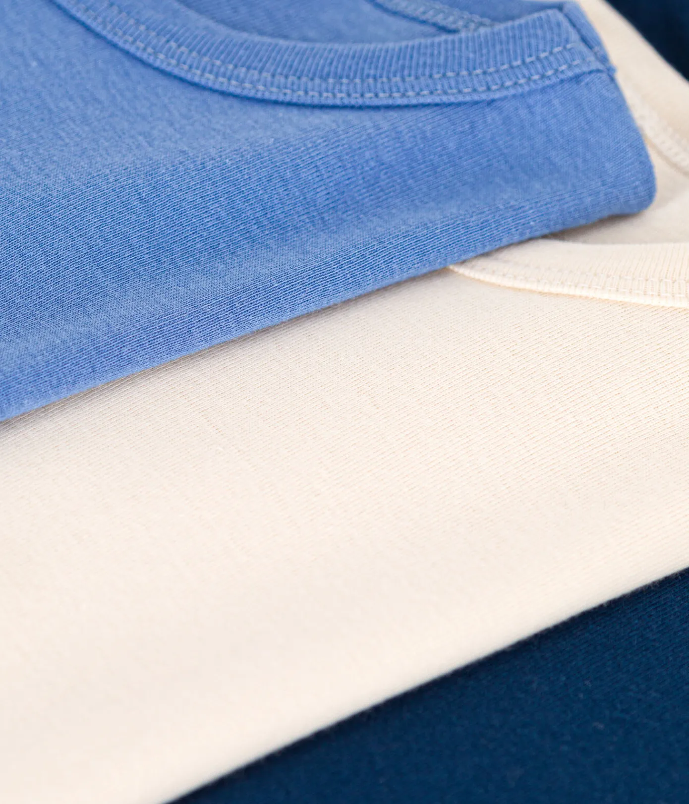 Petit Bateau Unterhemden, Tanktops|T-Shirts, Poloshirts, Hemden*3er-Set langärmelige T-Shirts aus einfarbiger Baumwolle für Kinder variante 1