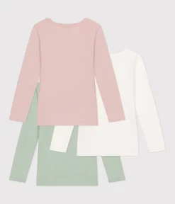 Petit Bateau Unterhemden, Tanktops|T-Shirts, Tops, Oberteile*3er-Set langärmelige T-Shirts aus einfarbiger Baumwolle für Kinder variante 1