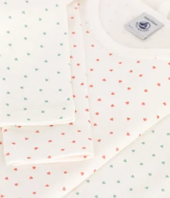 Petit Bateau Unterhemden, Tanktops|T-Shirts, Tops, Oberteile*2er-Set langärmelige T-Shirts aus Baumwolle mit Herzmotiv für Mädchen variante 1