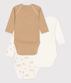 Petit Bateau Bodys|Newborn*3er-Set langärmelige Wickelbodys aus Baumwolle variante 2