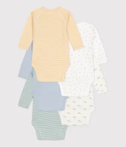 Petit Bateau Bodys|Newborn*5er-Set langärmelige Wickelbodys aus Baumwolle variante 1