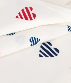 Petit Bateau Bodys|Newborn*3er-Set langärmelige Wickelbodys aus Baumwolle mit gestreiften Herzen variante 1