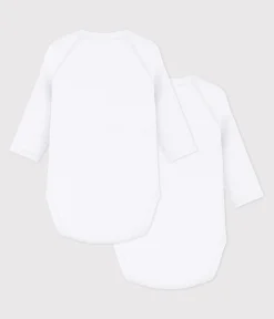Petit Bateau Bodys|Newborn*2er-Set langärmelige Wickelbodys aus einfarbiger Baumwolle für Neugeborene variante 1