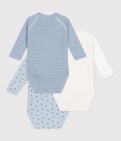 Petit Bateau Bodys|Newborn*3er-Set langärmelige Wickelbodys aus Baumwolle variante 1