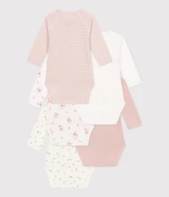 Petit Bateau Bodys|Newborn*5er-Set langärmelige Wickelbodys aus Baumwolle variante 1
