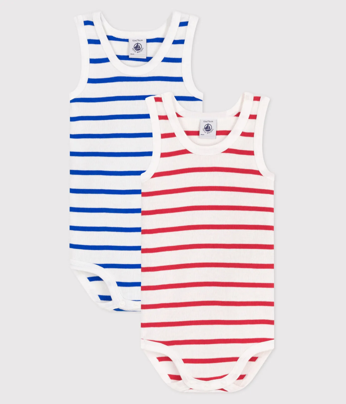 Petit Bateau Bodys*2er-Set ärmellose Baby-Bodys aus Baumwolle mit Streifen variante 1