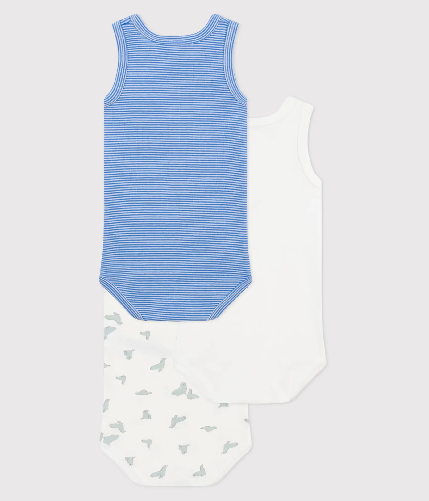 Petit Bateau Bodys*3er-Set ärmellose Baby-Bodys aus bedruckter Baumwolle variante 1