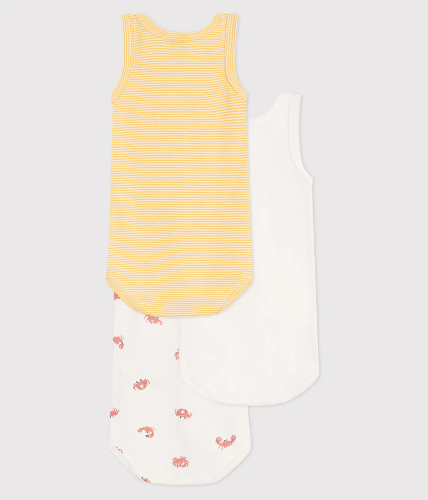 Petit Bateau Bodys*3er-Set ärmellose Baby-Bodys aus Baumwolle mit Krebs-Motiv variante 1
