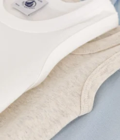 Petit Bateau Bodys*3er-Set ärmellose Strampler aus einfarbiger Baumwolle variante 1