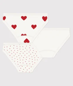 Petit Bateau Unterhosen, Shortys*3er-Set Slips aus Baumwolle mit Herzmotiv für Mädchen variante 1