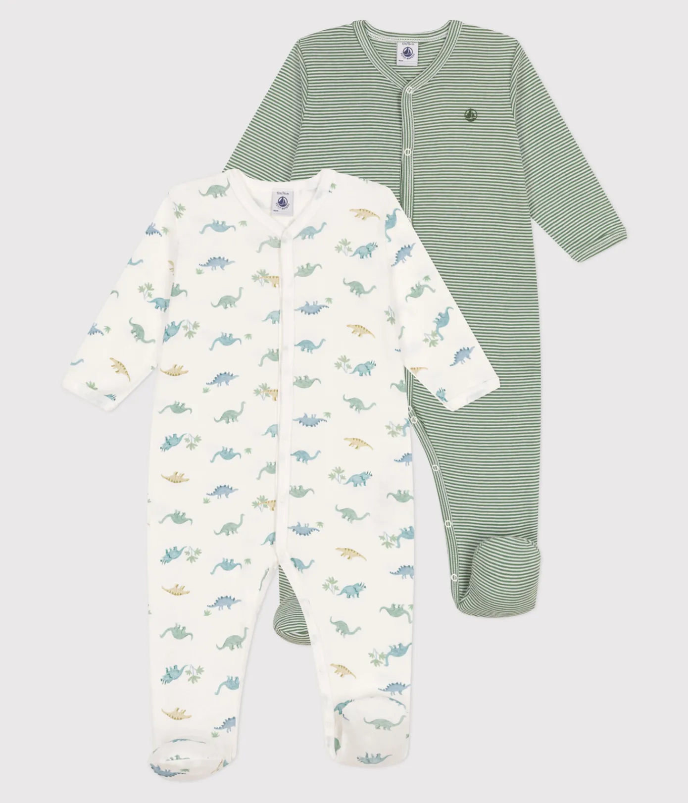 Petit Bateau Schlafanzüge, Strampler*2er-Set Strampler aus gemusterter Baumwolle variante 1
