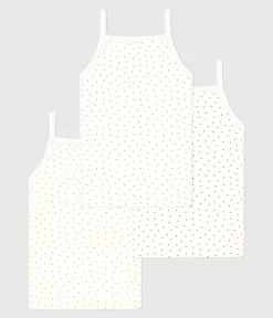 Petit Bateau Unterhemden, Tanktops|T-Shirts, Tops, Oberteile*3er-Set Trägerhemden aus Baumwolle mit Herzchen für kleine Mädchen variante 1